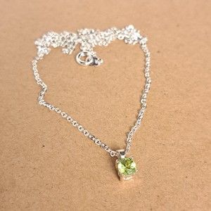 NEW EFFY Pendant Green Rhinestone Silver Tone On A Chain No Marks